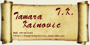 Tamara Kainović vizit kartica